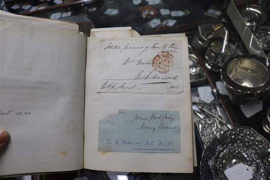 An album of letters, autographs and franked envelopes, 1830s onwards